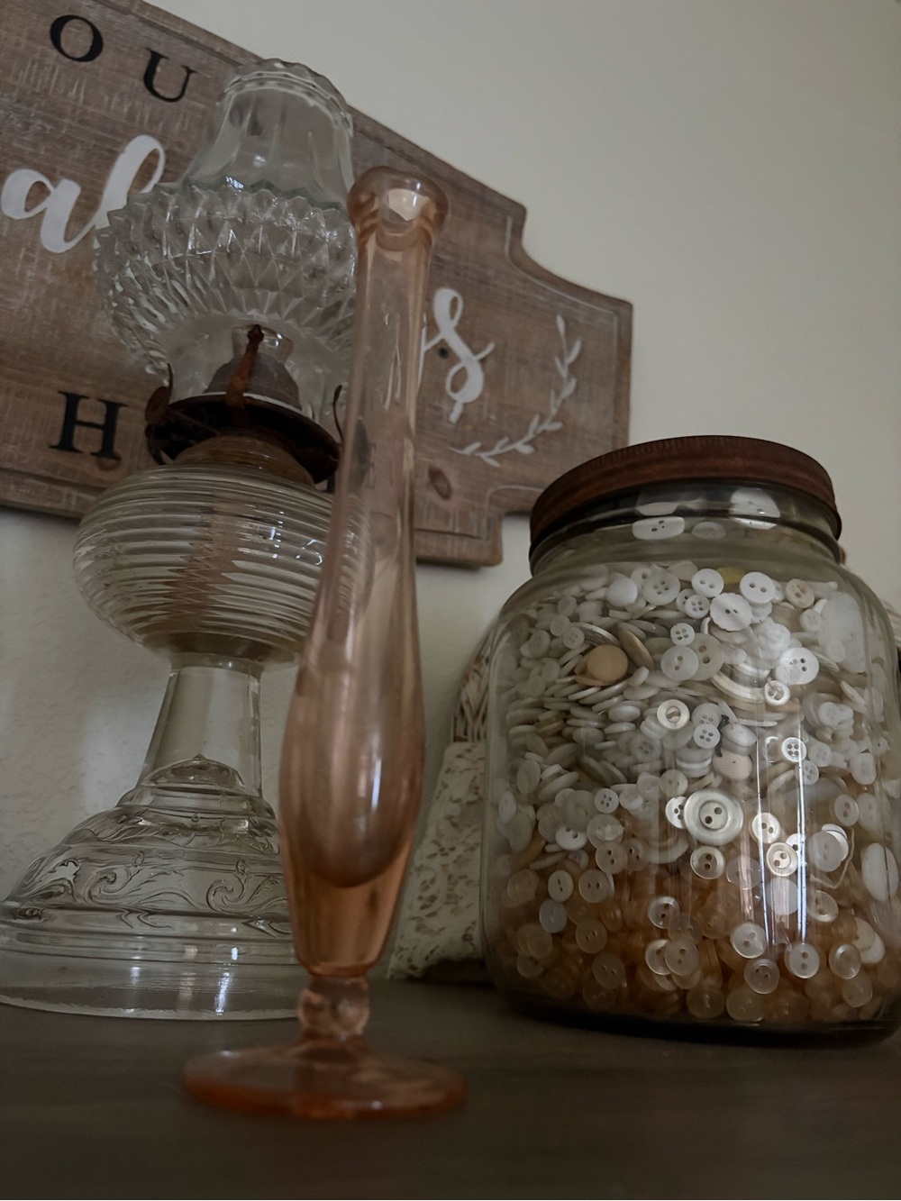 Blush Pink Glass Bud Vase -